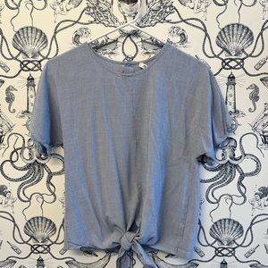 Madewell chambray stripe blouse